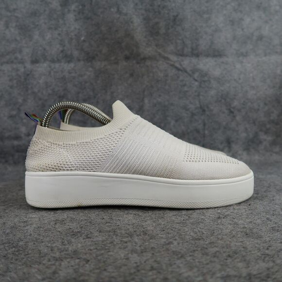 Steve Madden Shoes Womens 7 Sneakers Slip On Casual Fashion Knit White Platform - Picture 2 of 16
